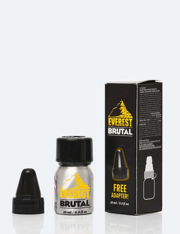 Poppers everest Brutal avec un inhalateur et une boite de rangement