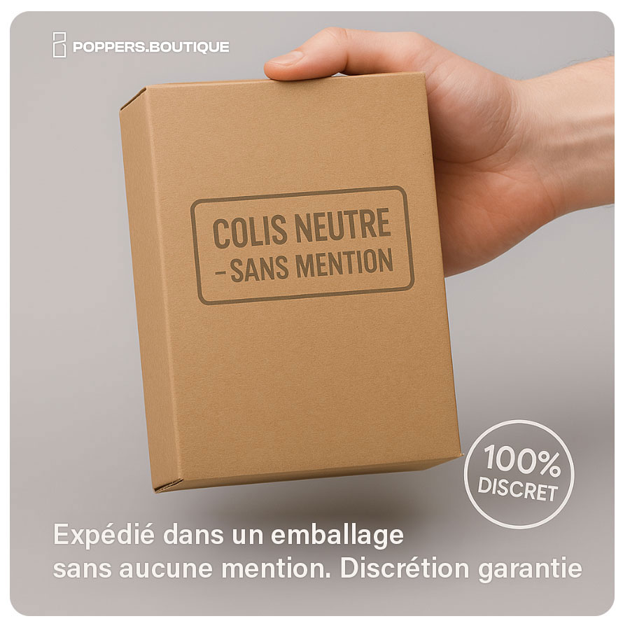 Colis poppers neutre discret sans mention de la boutique