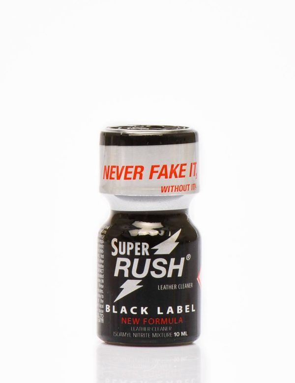 Rush poppers black label dans un flacon noir