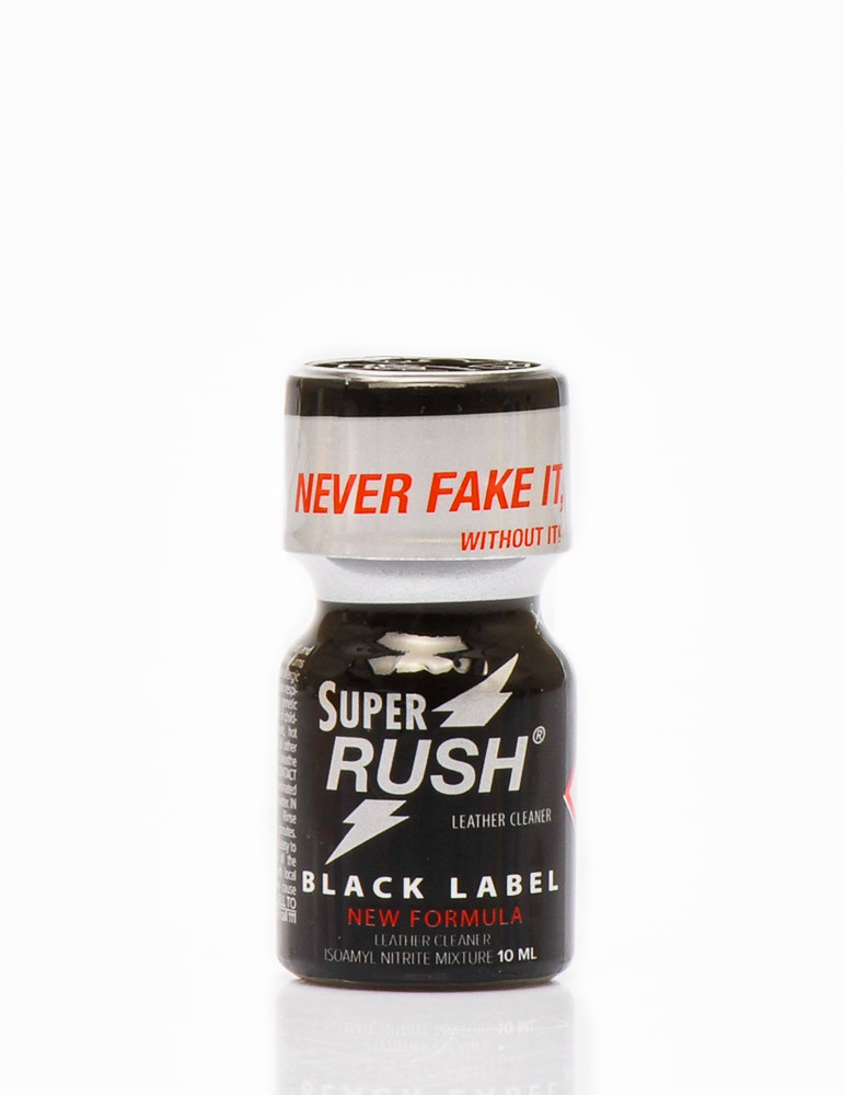 Rush poppers black label dans un flacon noir