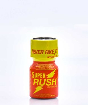 Poppers super rush orange et jaune avec éclair en verre