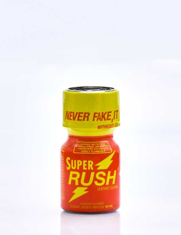 Poppers super rush orange et jaune avec éclair en verre