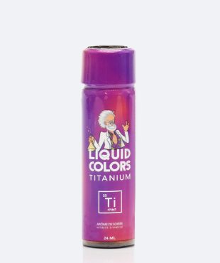 Poppers Titanium liquid colors en verre rose et violet
